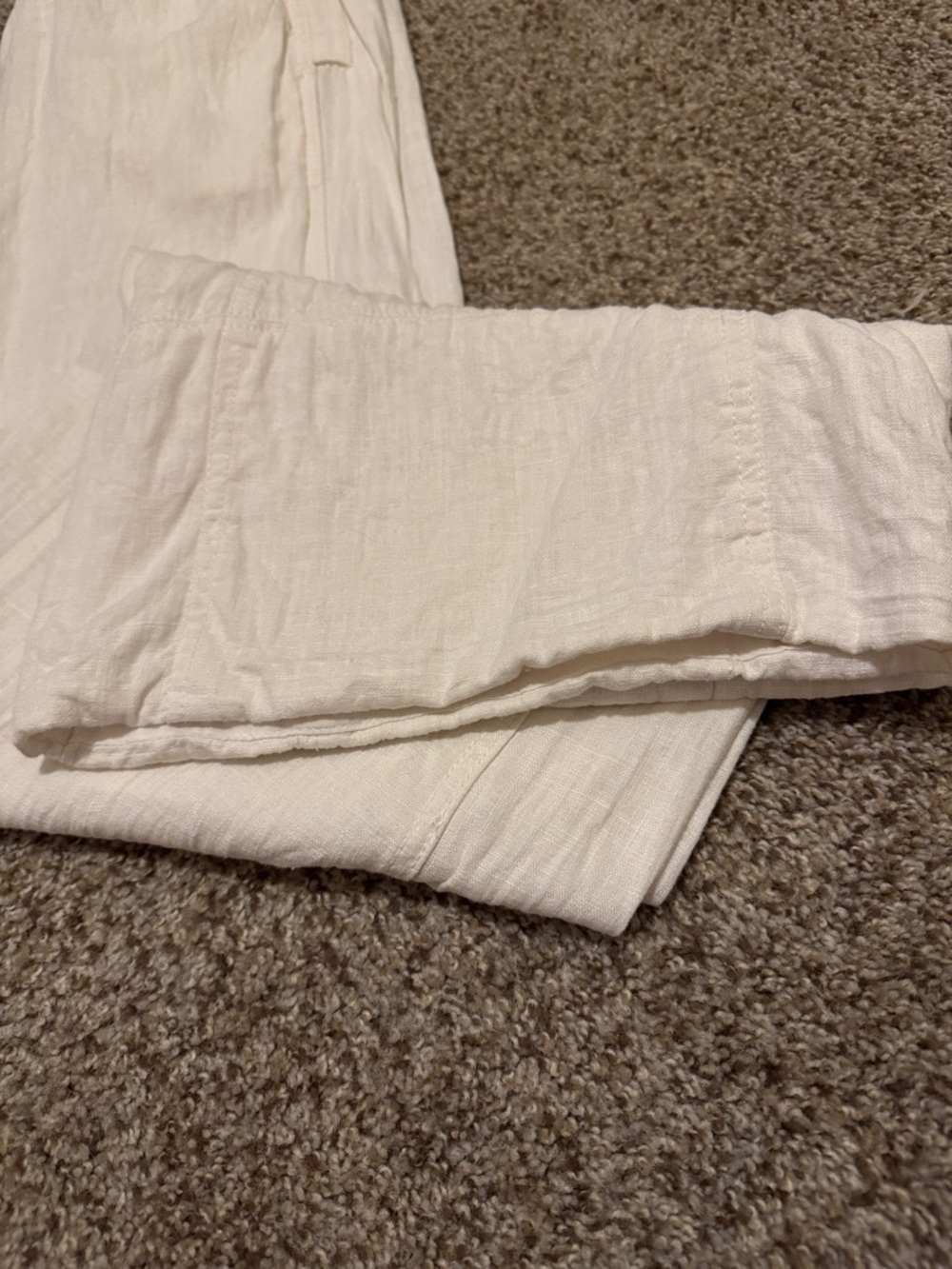 FREE PEOPLE OFF WHITE LINEN PANTS - Picture 3 of 6